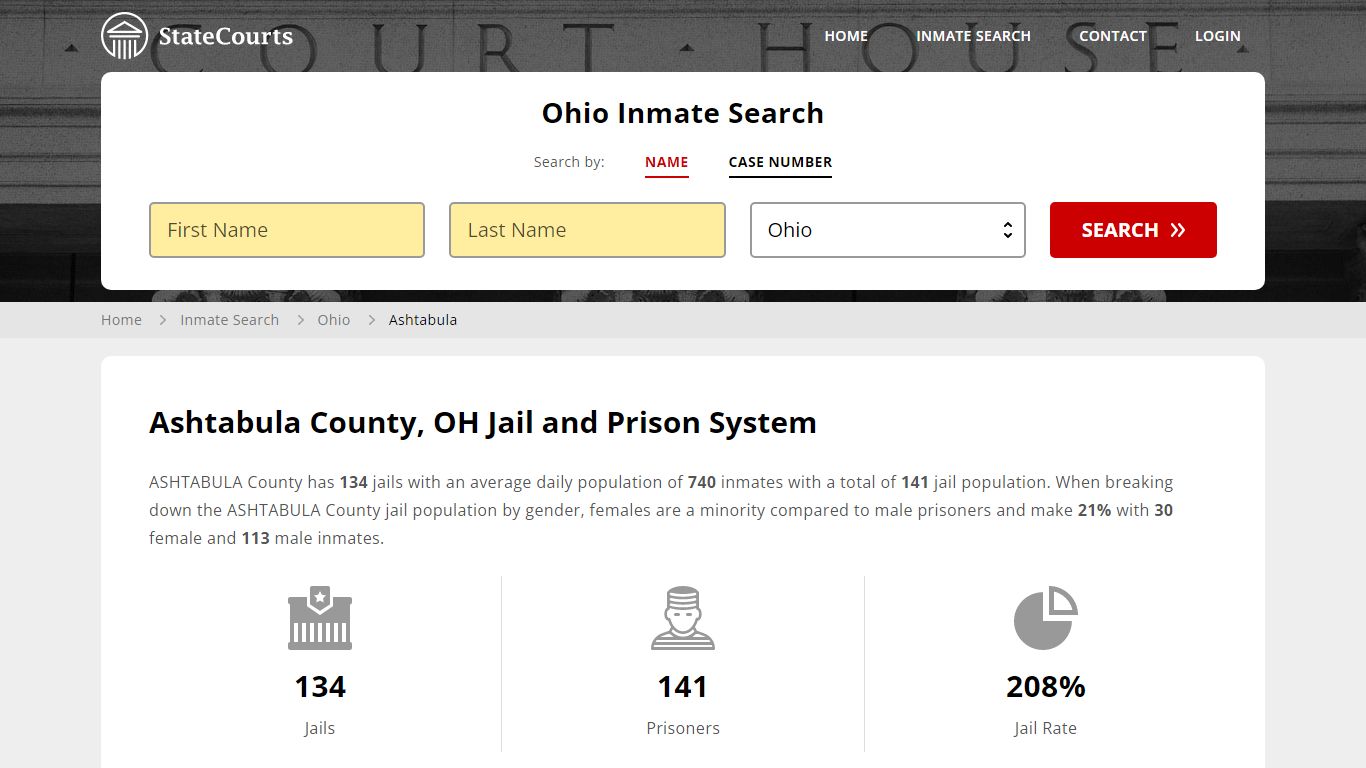 Ashtabula County, OH Inmate Search - StateCourts